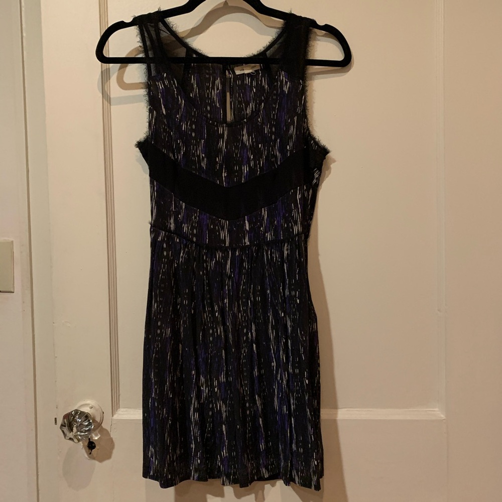 Black, Navy and White Sleeveless Minidress